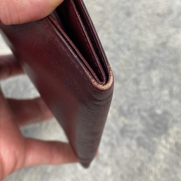 Cartier Paris Designer Bifold Wallet Burgundy Maroon Leather Bill Holder - Picture 9 of 17